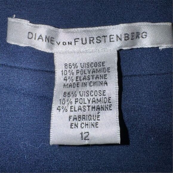 Diane Von Furstenberg Manette Women's Size 12 Navy Blue Sheath Body Con Dress - Picture 5 of 10